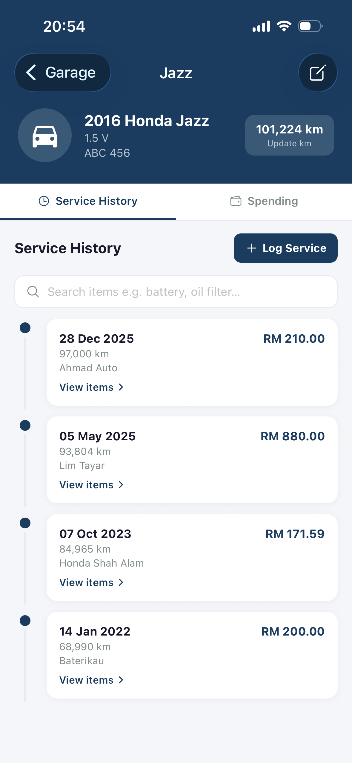 Service History
